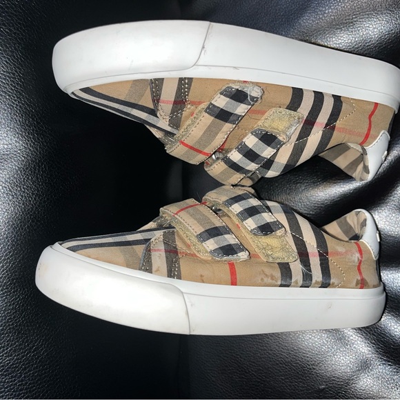KIDS BURBERRY NOVA PLAID HOOK AND LOOP  TENNIS SHOES EU31 US 13 Youth Toddler - Picture 4 of 9
